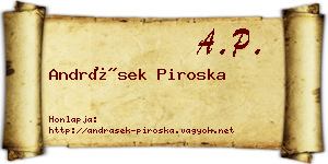 Andrásek Piroska névjegykártya