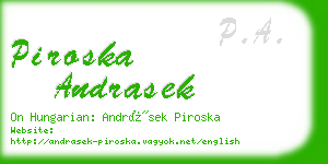 piroska andrasek business card